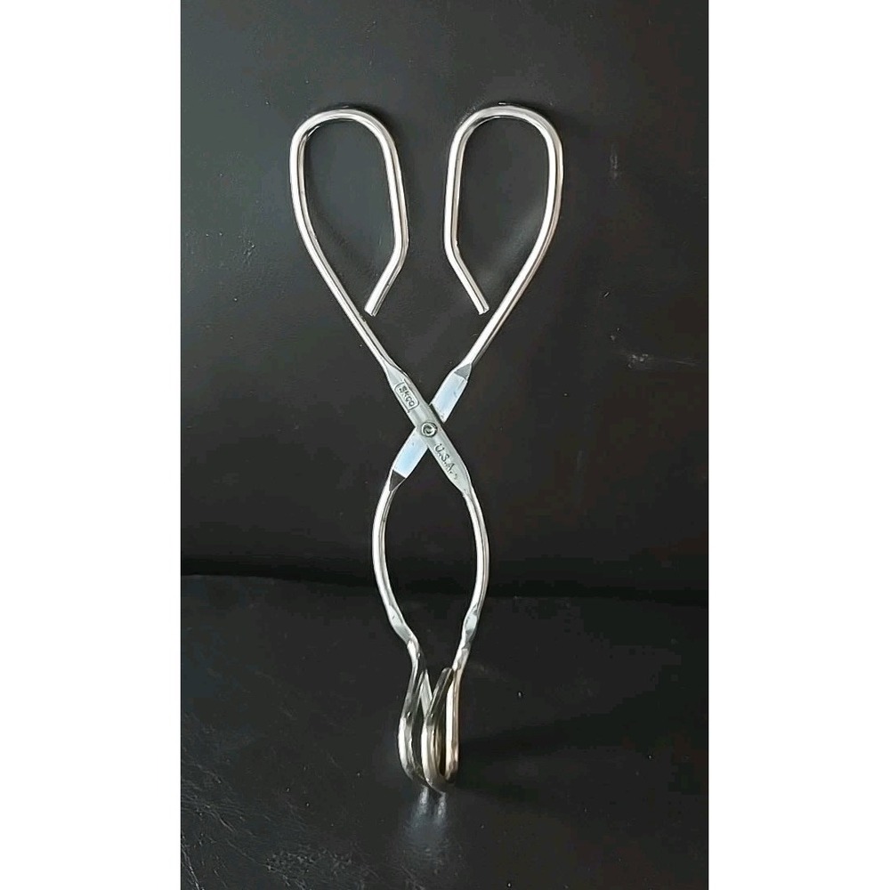 Vintage EKCO U.S.A.‎ Chrome Kitchen Tongs Serving Scissor Style Utility